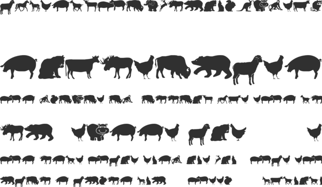 Farm & Wild Animals font preview