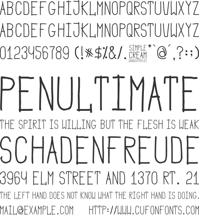 Simple Cream font preview