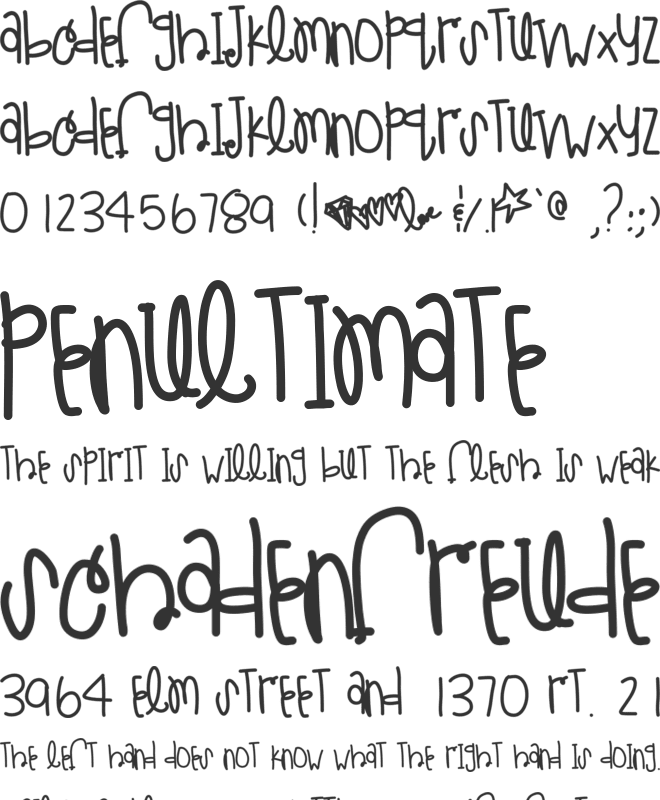 LittleTealSue font preview