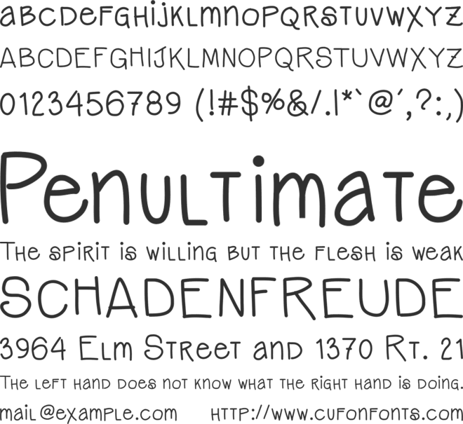 AniLindley font preview