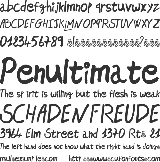 mr me too font preview