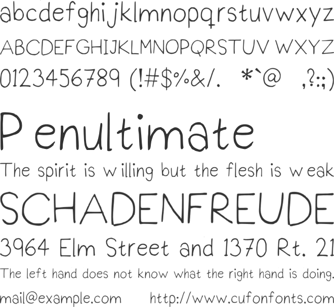 PraktiScript font preview