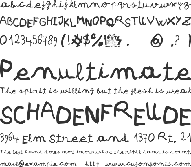 pree-school font preview