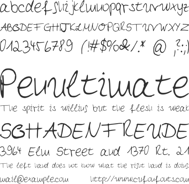 MyfirstHandwriting font preview