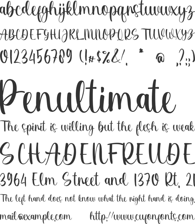 Underwood Kids font preview
