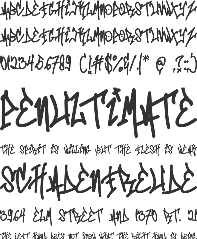 Mono Seahorse Graffiti font preview
