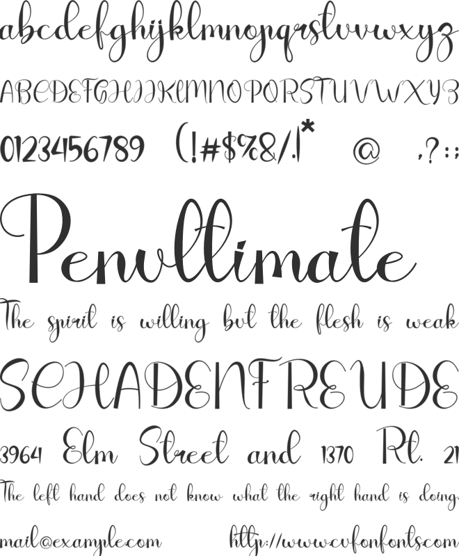Hatted font preview