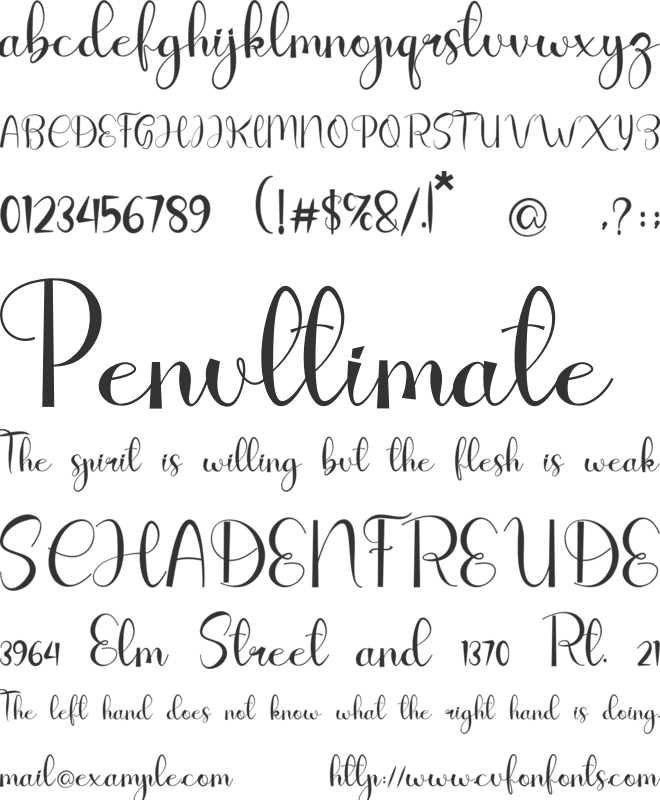 Hatted font preview