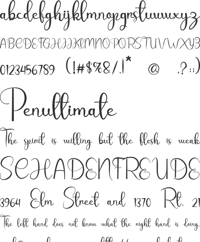 Siashe font preview