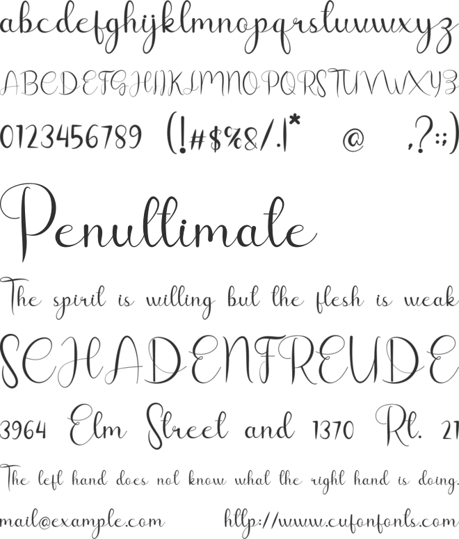 Lilly Rainy font preview