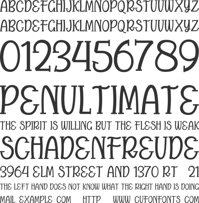 Smart home Display font preview