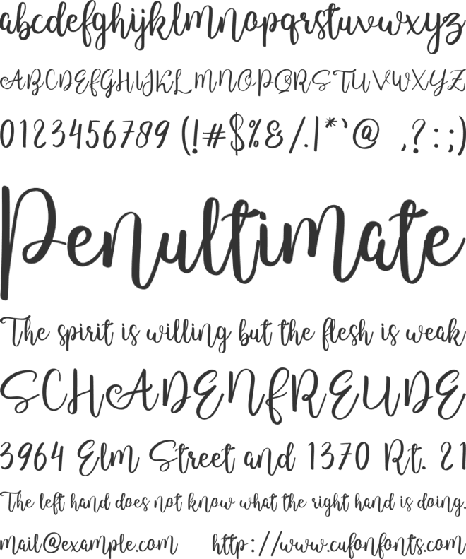 Marisaka font preview