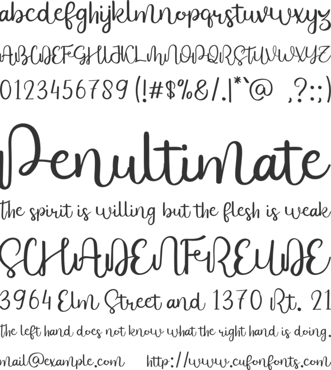 Mariosha font preview