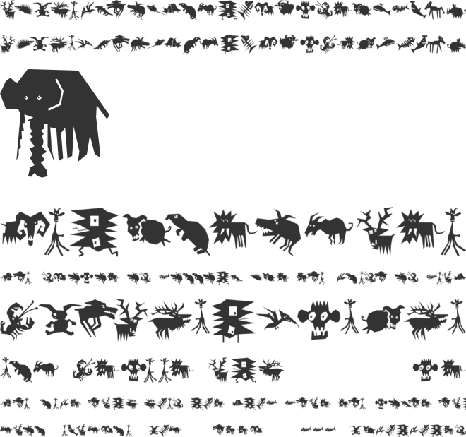 Animalia Scissored font preview