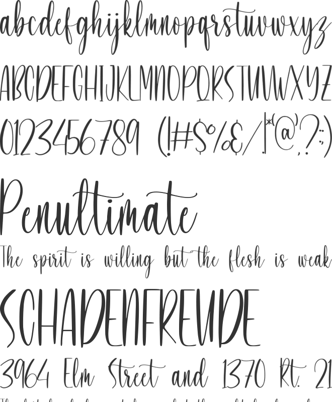 Heartgrove font preview