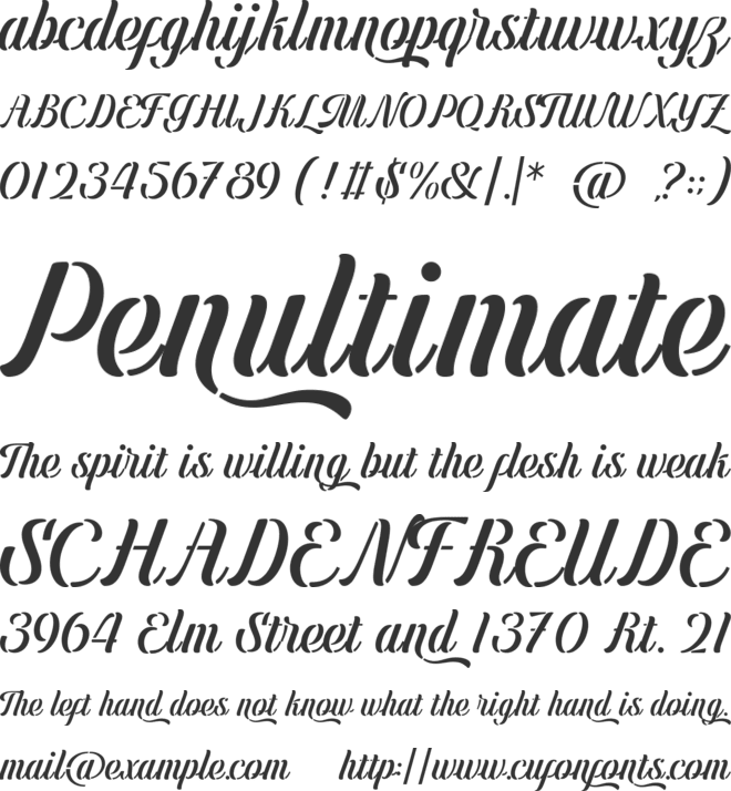 Menthox font preview