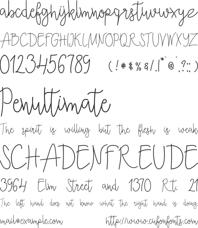 Ecuador font preview