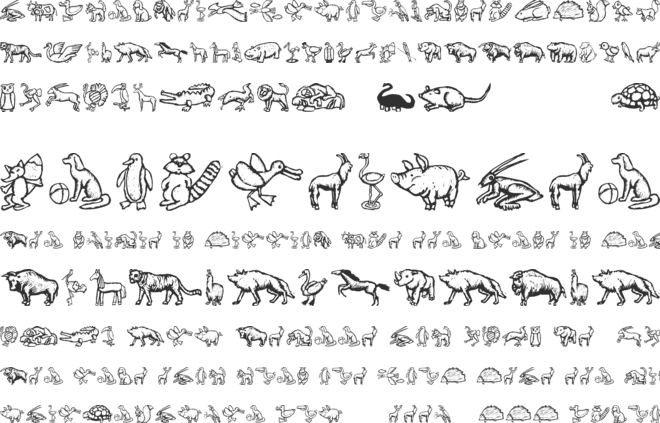 Zoo Woodcuts M font preview