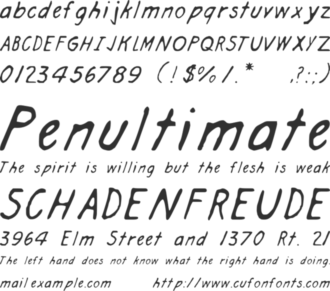 Architect Hand font preview