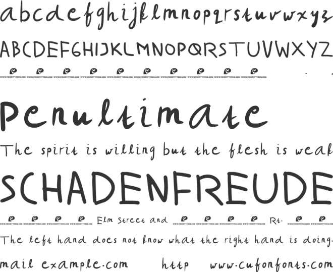 Childhood Friend font preview