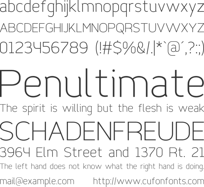 Sengoa font preview