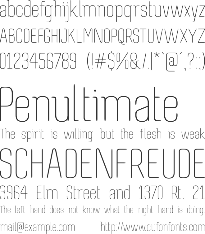 Resneo font preview