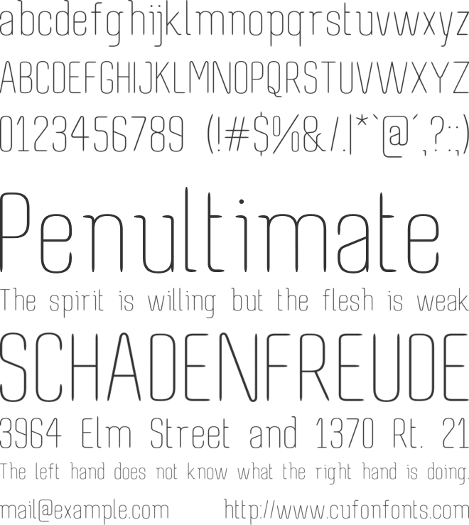 Resneo font preview