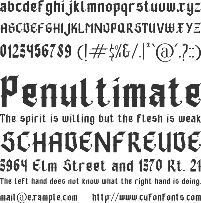 Black Gunslinger font preview
