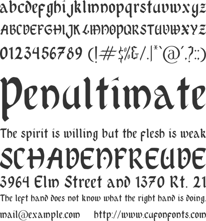 Black White font preview