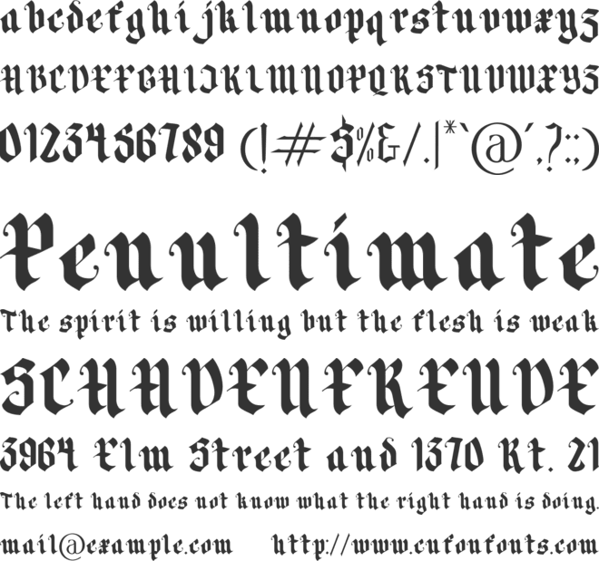 Blackbone font preview