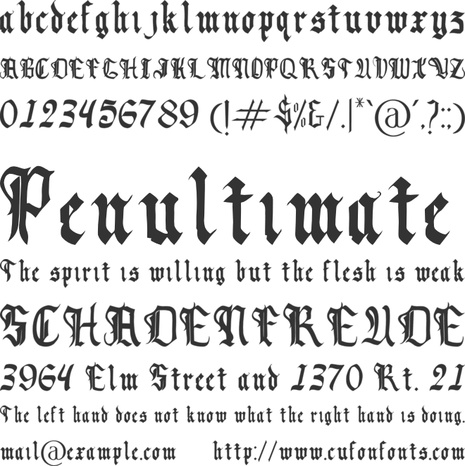 Blackcloak font preview