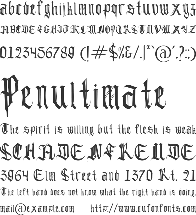 Blackshadow font preview
