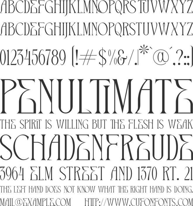 THE CRONICLE font preview