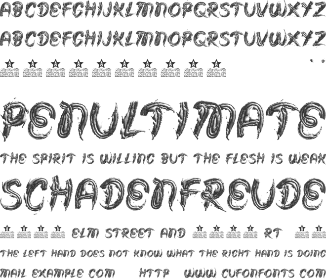 FROSTING BW PERSONAL USE font preview