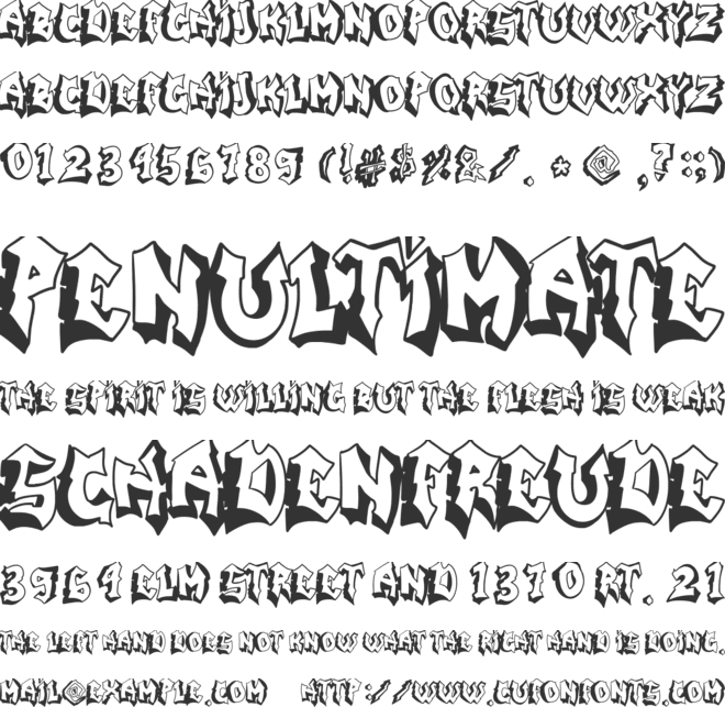 Graffiti stroke font preview