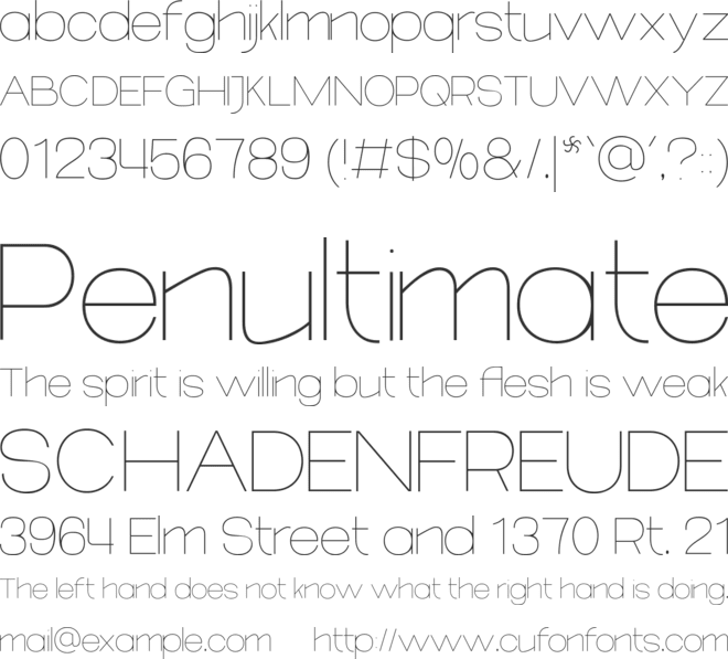 Valute font preview