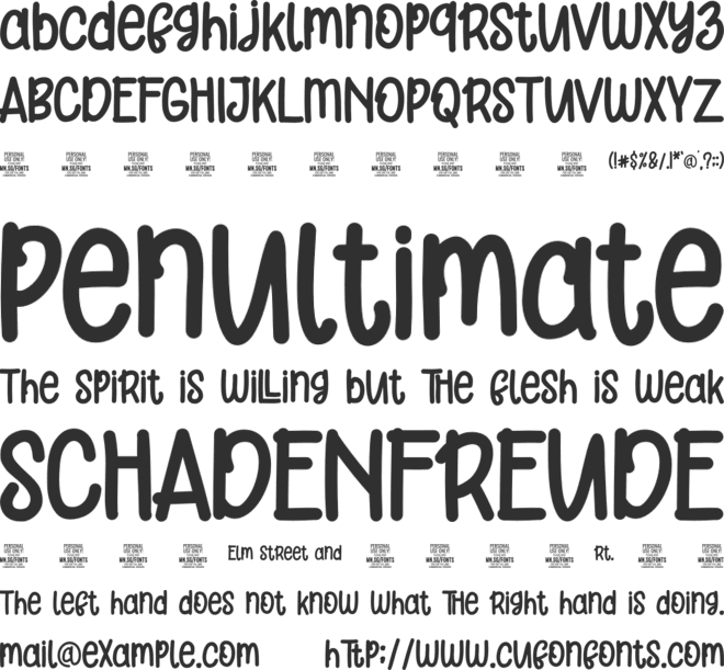 Orange Cats PERSONAL USE ONLY font preview