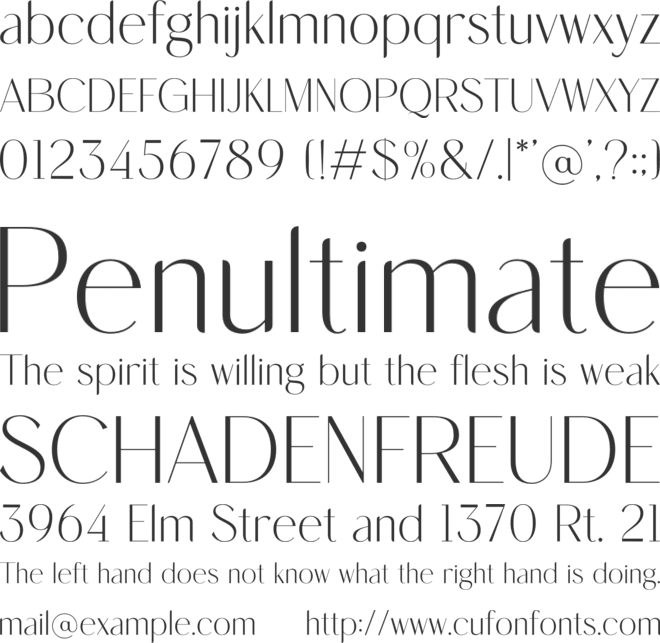 Megidana font preview