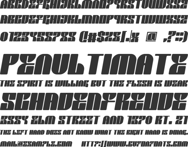 Sephyr Oblique font preview