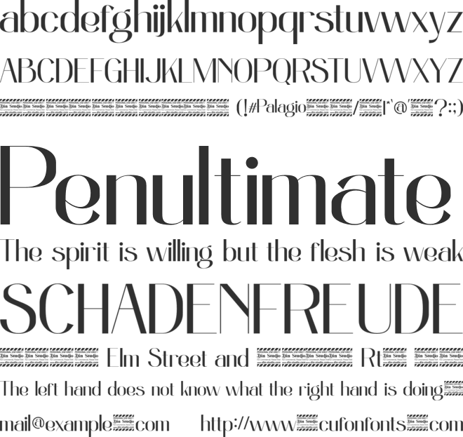 Palagio Personal Use font preview