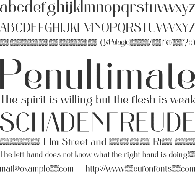 Palagio Personal Use font preview