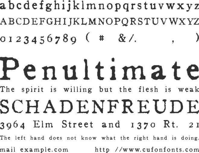In font preview