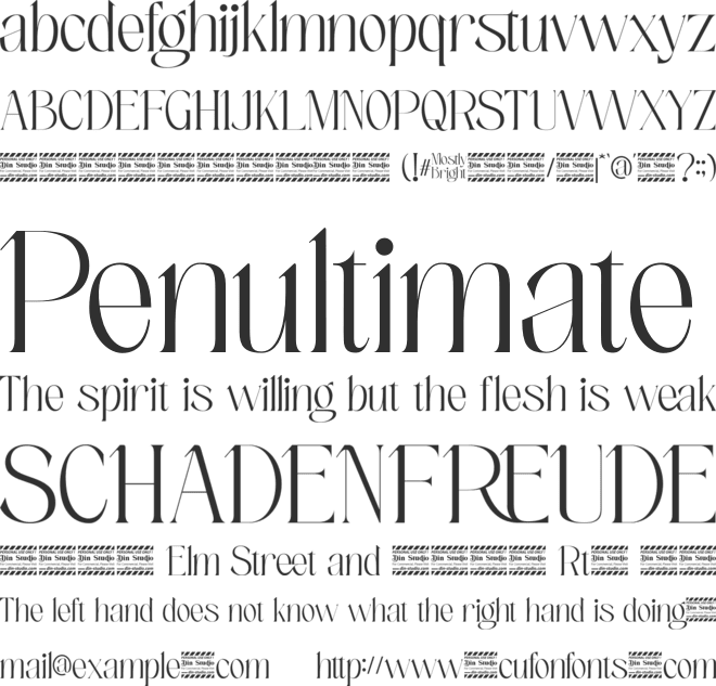 Mostly Bright Personal Use font preview