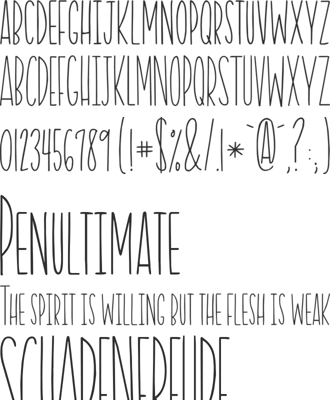KG Starting Over font preview