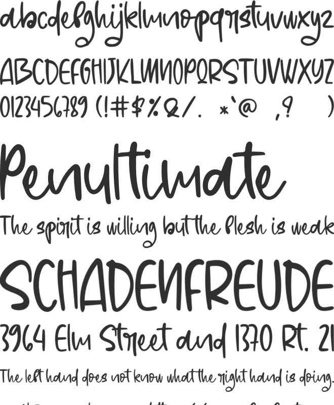 Yellowish font preview