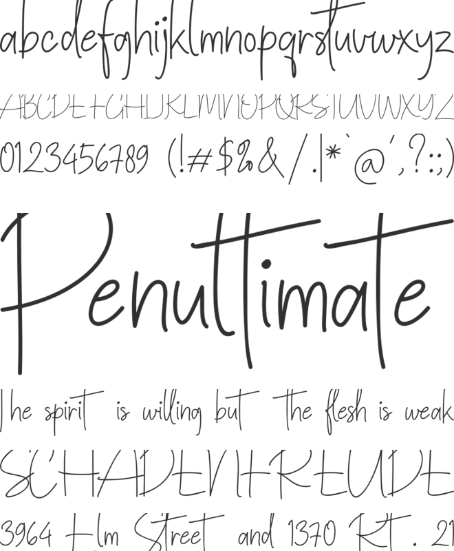 Rothwell Signature font preview