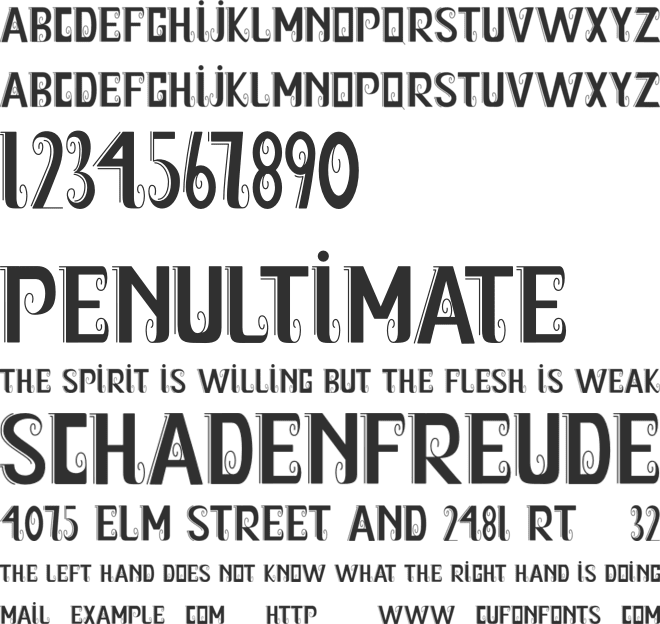 Heart Display font preview