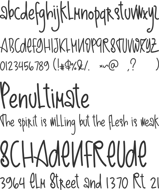 Americano font preview