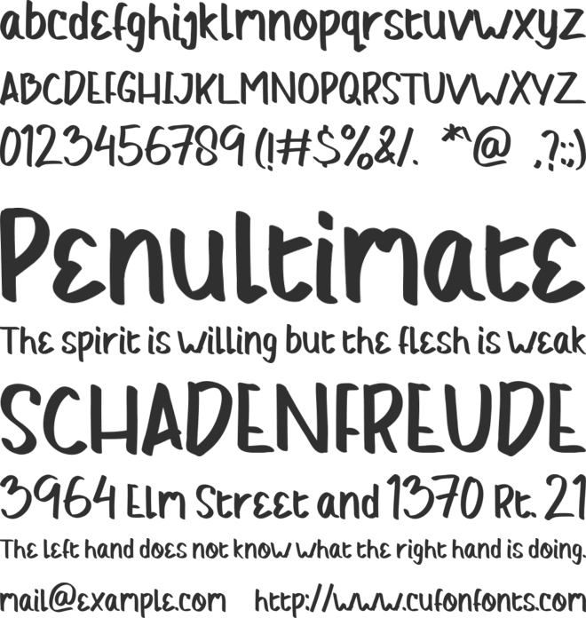 Bellacy font preview
