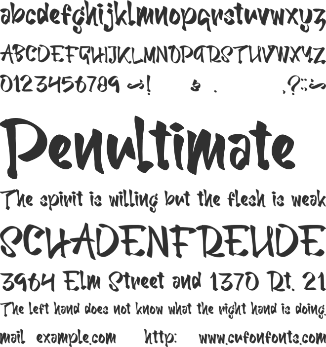 Without Mommys font preview